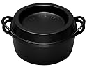 Le Creuset Cast Iron Round Doufeu, Satin Black (Matt Black Finish), 32 cm