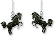 Black Stallion Enamel & Sterling Silver Dangle Earrings by Zarah