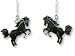 Black Stallion Enamel & Sterling Silver Dangle Earrings by Zarah