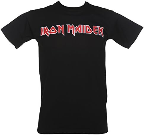 Mens Black Iron Maiden Logo T Shirt