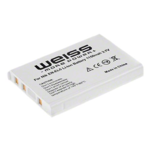 Weiss EN-EL5 Li-Ion Akku (3,7 V, 1150 mAh) f&uuml;r Nikon Digitalkameras Coolpix 3700/4200/5200 Preisvergleich