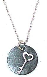 Precila G. Designs Charms of Life Collection Sterling Silver Necklace with Round Key Pendant Stands for 