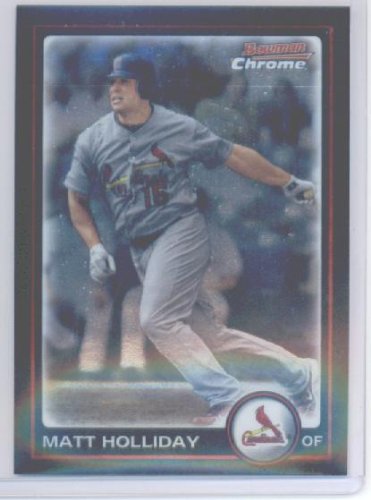 2010 Bowman Chrome Baseball Card # 100 Matt Holliday - St. Louis Cardinals - MLB Trading Card in Screwdown Case