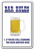 BAR RULES ~Novelty Sign~ beer signs funny drunk gift