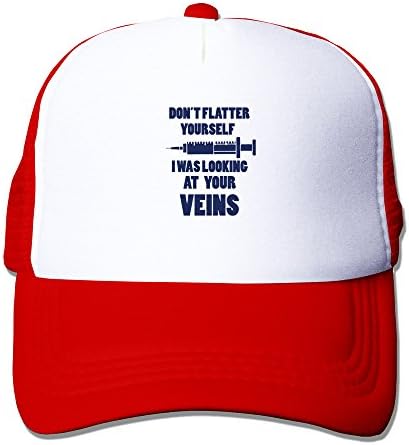 Perfect Two Tone Industrial Coloring Mens Don't Flatter Yourself Novelty Printing Caps Red