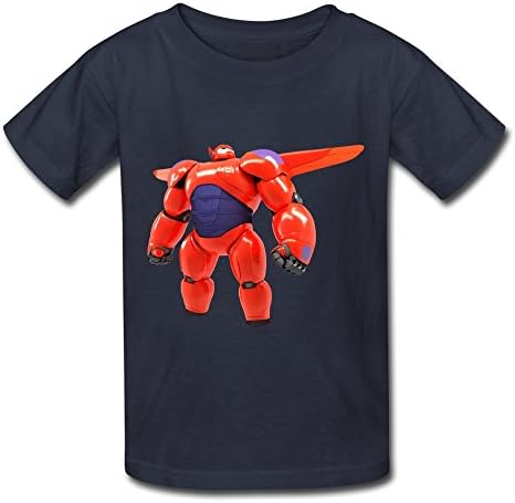 JIEN Youth Big Hero 6 Baymax Hiro Kids Boys And Girls T-Shirt - M Navy