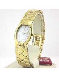 TITAN Womens Gold-tone All Stainless Steel Silver Dial Sapphire Crystal Bracelet Watch TW230