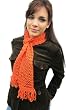 Handmade Scarf in Pumpkin Orange - 100% Hand-knitted