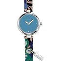 Cacharel - Montre Femme Acier - CW5306XRG - Quartz Analogique -Ronde - Bracelet Cuir et Tissu Cerise Bleu