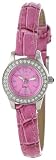 Invicta Womens 13661 Angel Hot Pink Dial Crystal Accented Hot Pink Leather Watch