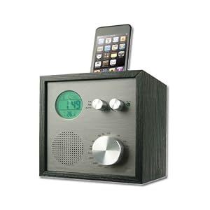 SuperSonic SC-7SP Vintage AM/FM Radio Alarm Clock iPod Dock + Speaker