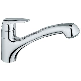 GROHE 33 330 001 Eurodisc Dual Pull-Out Spray Kitchen Faucet, Starlight Chrome