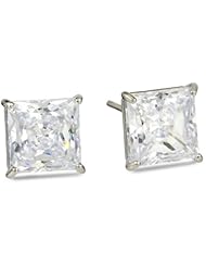 10k Gold Swarovski Zirconia Princess-Cut Studs (2 cttw)