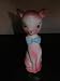 Very Old Antique hand Painted Bisque Ceramic Pink Deer with Bowtie - Made in Japan