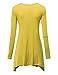 CTC Womens Round Neck Long Sleeve Rib Trapeze Tunic Top