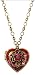 Michal Negrin Astonishing Necklace Garnished with Heart Locket Medallion Enhanced with Vintage Floral Ornament, Accented with Red, Fuchsia and Purple Swarovski Crystals; Handmade in Israel - Special Ordered and Shipped by Genuvo within 2 to 3 Weeks