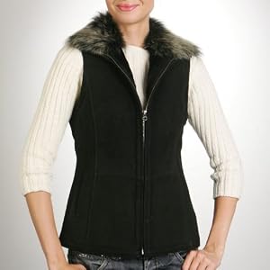 Buy BGSD Ladies Shearling Vest with Toscana Fur Trim
