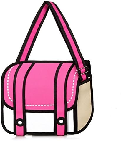 3D Style 2D Drawing Catoon Camera Comic Paper Bag Messenger Bag