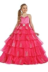 Girls Organza  Lace Crystal Crystals Spaghetti Strap Full Length  Ball Gown Pageant Dress/Party Dress  With a Sash 