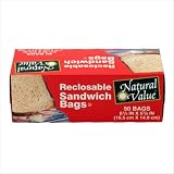 Recloseable Sandwich Bags with No PVC`s or Plasticizers, 50 count. This multi-pack contains 4.