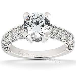 14K White Gold Round Cut Diamond Promise Engagement Ring (1.50ct.tw HI Color SI2-3 Clarity)