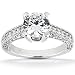 14K White Gold Round Cut Diamond Semi-mount Engagement Setting (0.75ct.tw, HI Color, SI2-3 Clarity) image 2