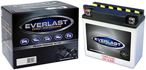 EverLast 12N5.5-4A 12V Conventional Battery with Acid Pack (5 5/16 L X 2 3/8 W X 5 1/8 H)