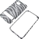Rhinestones Protector Case for HTC Thunderbolt ADR6400, Zebra Stripes Full  ....