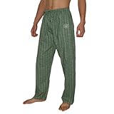 Mens NFL New York Jets Plaid Finest Cotton Sleepwear / Pajama Pants - Green & White (Size: M)