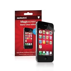 PhoneDevil / MediaDevil Magicscreen screen protector: Matte Clear (Anti-Glare) edition - For Apple iPhone 4 / 4G (AT&T/Verizon/Sprint) and 4S / 4GS (2 x FRONT screen protectors)