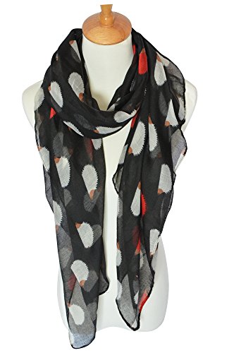 GERINLY Animal Shawl Wrap: Cute Hedgehogs Print Scarves For Women