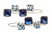 L. Erickson Stacked Crystals on Tige Boule Pairs - Montana, Light Sapphire AB