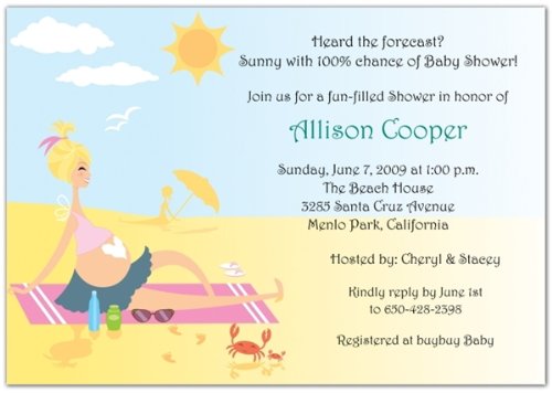 Beach Babe Baby Shower Invitations - Set of 20