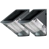 2 x Heavy Duty Metal & ABS Plastic Solar Power PIR Motion Sensor Door Entrance Light