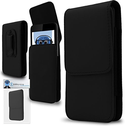 iTALKonline Samsung S7582 Galaxy S Duos 2 Black PREMIUM PU Leather Vertical Executive Side Pouch Case Cover Holster with Belt Loop Clip and Magnetic Closure