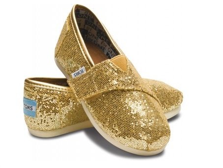 gold sparkle toms