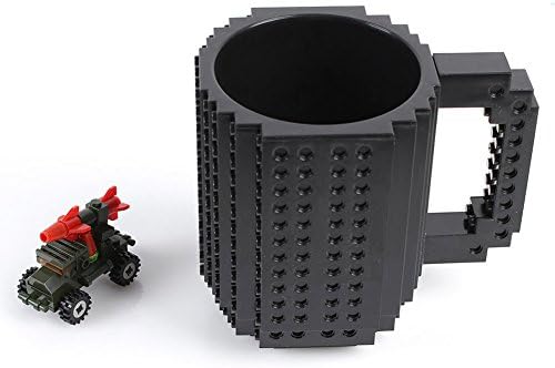 DIY Building Blocks Mug Coffee Cup Build on Brick Block Coffee Tea Beverage Mug Cups (Black£©