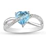 Sterling Silver 1 1/2 CT TGW Sky Blue Topaz 0.05 CT TDW Diamond Fashion Ring (G-H, I3)