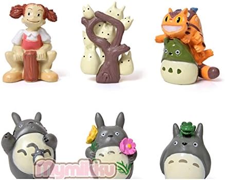 Lovely Cartoon Totoro Small Decor Toy Doll PVC Model Furnishing Articles Bedroom Home Decoration Desktop Furnishing Articles Figure Decoration One Set 10 Pieces (style one)