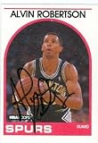 Alvin Robertson Autographed/Hand Signed Basketball Card (San Antonio Spurs) 1989 Hoops #5