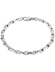 925 Sterling Silver Handmade Link Bracelet Rhodium Plated 8.25" 5.7mm 21.2g.