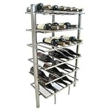 36-Bottle Brushed Steel Wine Rack