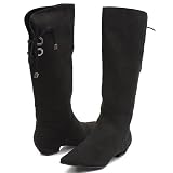 Wild Rose Sake01 Mid-Calf Boots 5.5 Black Suede