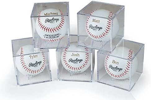 Baseball Groomsmen or JR. Groomsmen Gift - Engraved Baseball & Acrylic Case - MLB Baseball