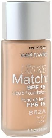 Wet N Wild Ultimate Match Liquid Foundation SPF 15, #852A Ivory - 1 Oz, Pack of 3