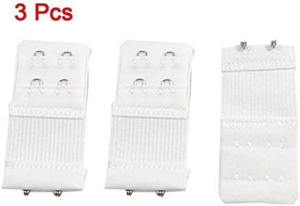 KoKopark® 3pcs Woman 2 x 2 Hook and Eye Tape Elastic Extension Bra Starp Extender White