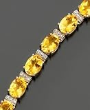 14k Gold Citrine (16 ct. t.w.) & Diamond Accent Bracelet