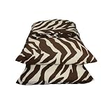 Brown Zebra Print Sheet Set - Queen
