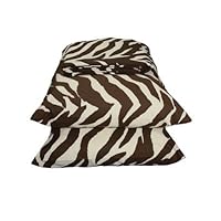 Brown Zebra Print Sheet Set - Queen