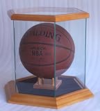 Hexagon Glass Display Case for Basketball, Soccer Ball, Helmets and more